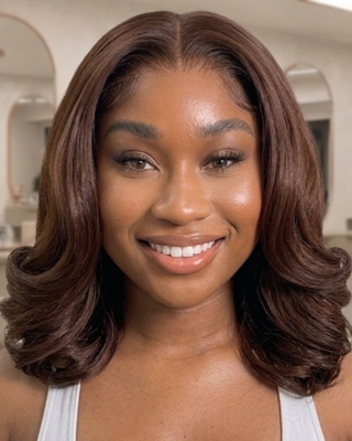 12" Brown 13 x 4 Wavy Frontal Wig