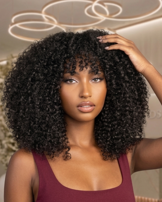 Full Density Base Curl Fringe Wig