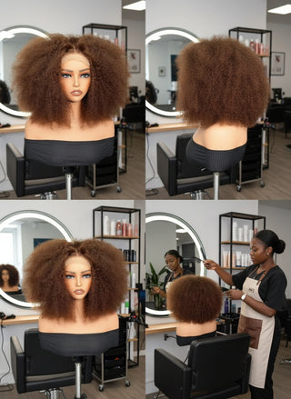 Cocoa Puff Afro Closure Wig