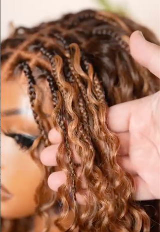 Bob Human Hair Braided Wig (Brown)