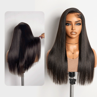 180% / 250% Density Bone Straight with Baby Hair PartingMax Glueless 7x6 Closure HD Lace Wig Pre-Cut Lace