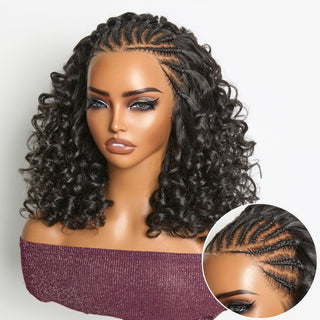 Chic & Voluminous 180% Density Pre-Braided Bouncy Curly Glueless Ear-to-ear 13x4 Frontal Lace Wig