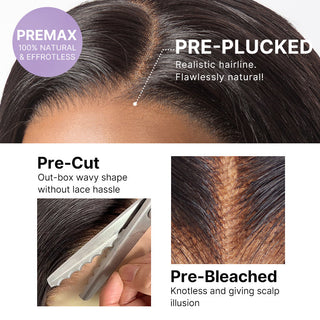 180% / 250% Density Bone Straight with Baby Hair PartingMax Glueless 7x6 Closure HD Lace Wig Pre-Cut Lace