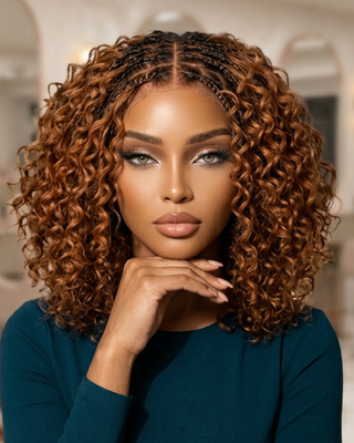 Bob Human Hair Braided Wig (Brown)
