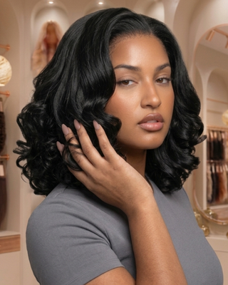 Elysia Spiral Luxe™ – 12″ Double-Drawn Spiral Curl 4×4 Lace Closure Wig