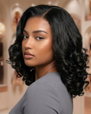 Elysia Spiral Luxe™ – 12″ Double-Drawn Spiral Curl 4×4 Lace Closure Wig