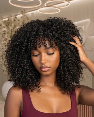 Full Density Base Curl Fringe Wig